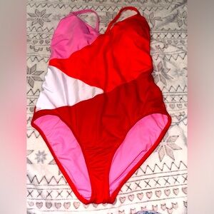 Brand new without tags color block, one piece swimsuit